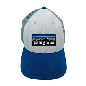 Patagonia Trucker Baseball Hat Blue Mesh Snapback One Size‎ Embroidered Logo EUC